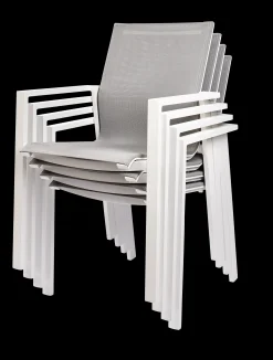 Armstoel Norris wit/licht grijs