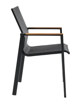 Armstoel Norris zwart/teak