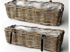 Balkonbak rotan antiekgrijs