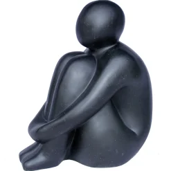 Beeld zittende man fiberterrazzo 56cm