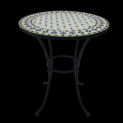 Bistrotafel Rodin d60cm mozaiek groen/zwart/wit