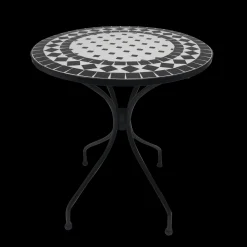 Bistrotafel Rodin d60cm mozaiek zwart/wit