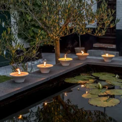 Citronellakaars in witte schaal - Asian Garden