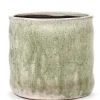 Craquelé Pot flame light green d17,5 h16,5 cm