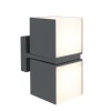 Cuba wandlamp met 2 lichkoppen donkergrijs led 24.4w