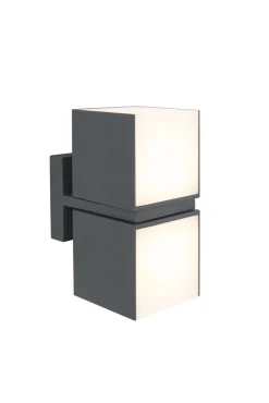 Cuba wandlamp met 2 lichkoppen donkergrijs led 24.4w