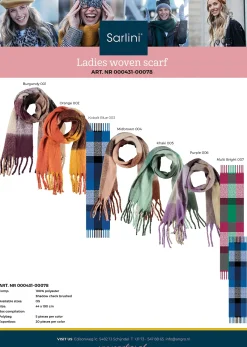 Dames sjaal geruit khaki