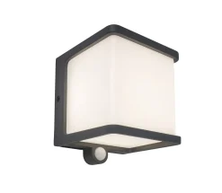 Doblo solar wandlamp met sensor antractiet grijs led 7.5w