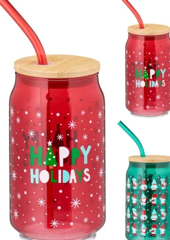 Drinkglas met rietje