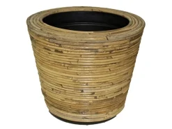 Drypot round stripe grey d27h20cm