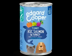 Edgard & cooper, blik voor adult honden met zalm en kalkoen, 400g