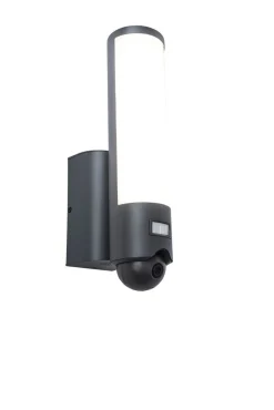 Elara led wandlamp met camera en sensor donkergrijs