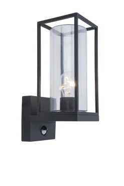 Flair wandlamp met sensor mat zwart e27 40w