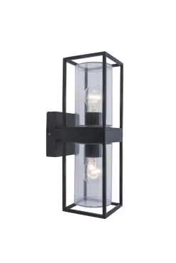 Flair wandlamp up&down licht mat zwart e27 40w