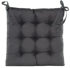 Gewatteerd stoelkussen antraciet 38x38cm