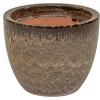 Glazed egg pot falling brown
