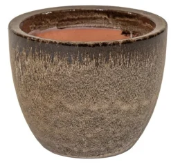 Glazed egg pot falling brown
