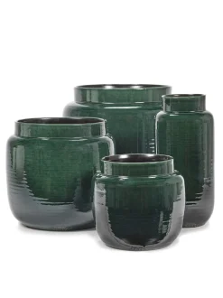 Glazed shades Sierpot l40xb40xh36,5 d.groen