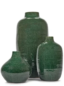 Glazed shades Vaas m 22,5x22,5x36,5 d.groen