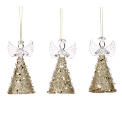 Glazen glitterengel met juweel