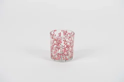 Glazen votief red berry bush