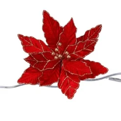 Glitter poinsettia bloemclip