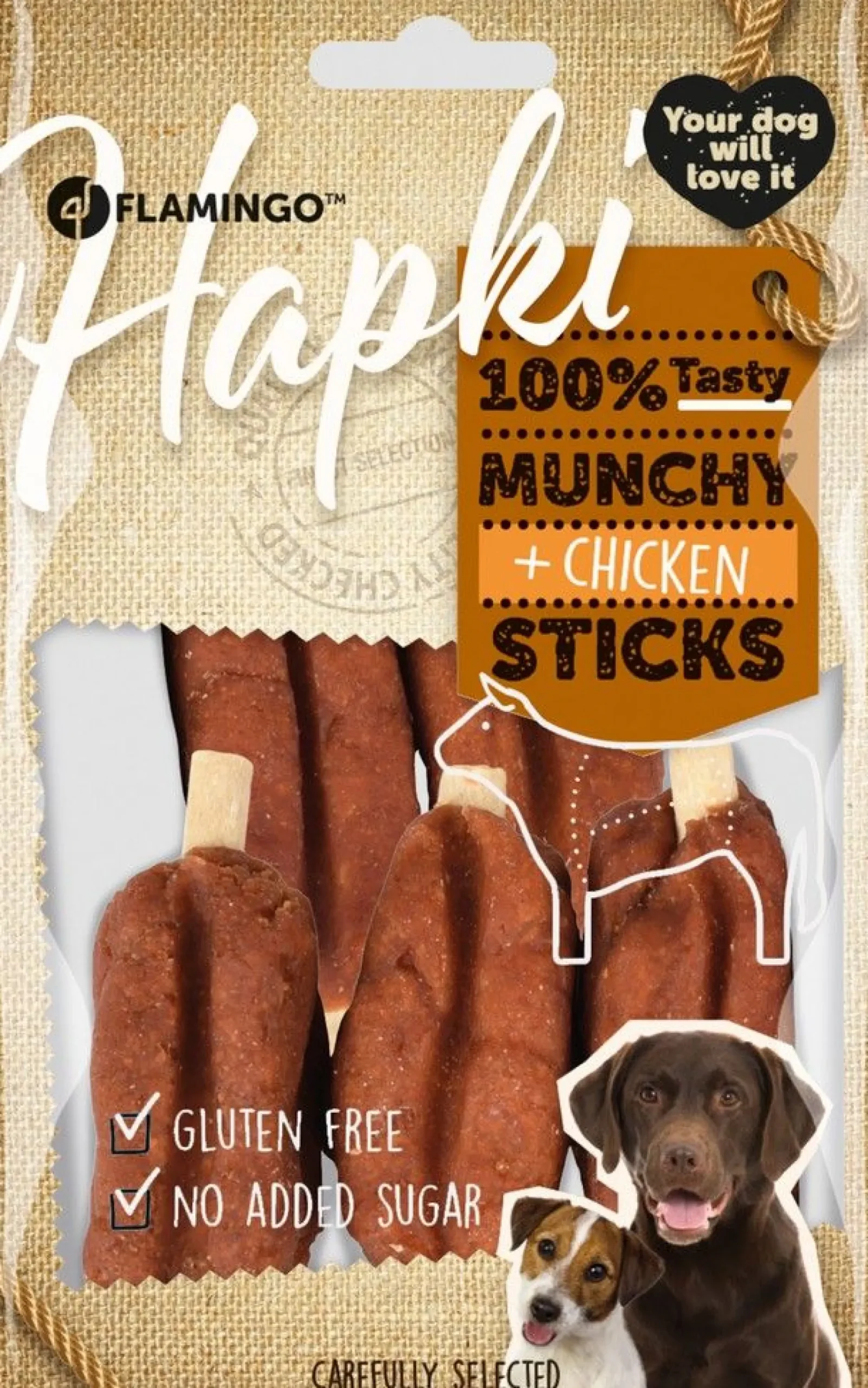 Hapki munchy sticks met kip 7,5cm 5st 100gr