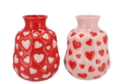 Heartbreaker rood/roze vaas 21x21x27