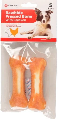 Hondenbeen wit kip 2st-120g-10cm
