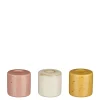 Kandelaar oranje roze off white 3 assorti - h5xd5cm
