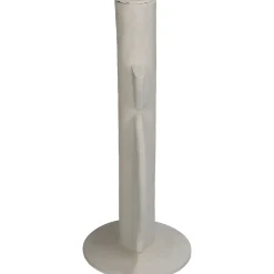 Kandelaar poly ivoor 13x9x22cm