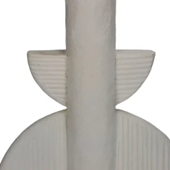 Kandelaar poly ivoor 13x9x22cm