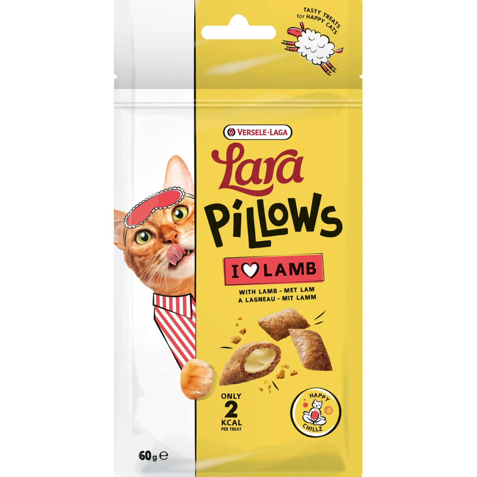 Kattensnackslara pillows with lamb happy chillz treats 60g