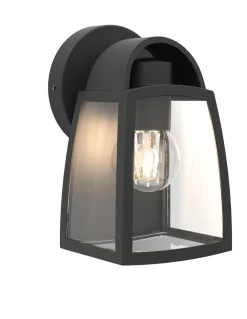 Kelsey wandlamp - helder glas mat zwart e27 40w