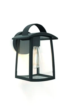 Kelsey wandlamp - helder glas mat zwart e27 40w