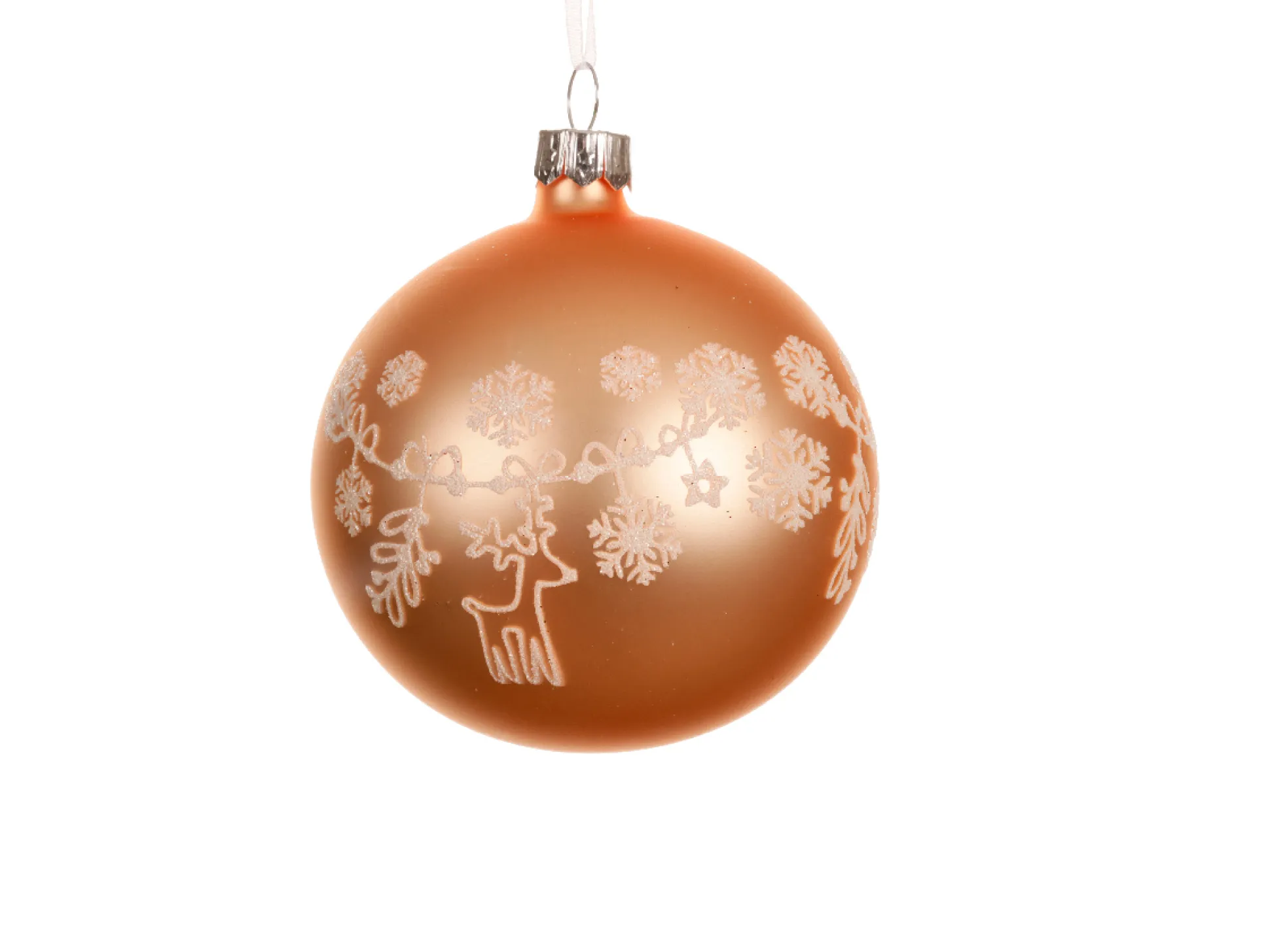 Kerstbal glas mat kerstdecoratie