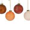 Kerstbal glas transparant met glitters