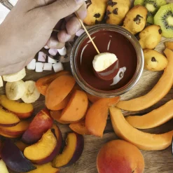 Kit fondue chocolade melk en wit & marshmallows, koekjes en snoepjes