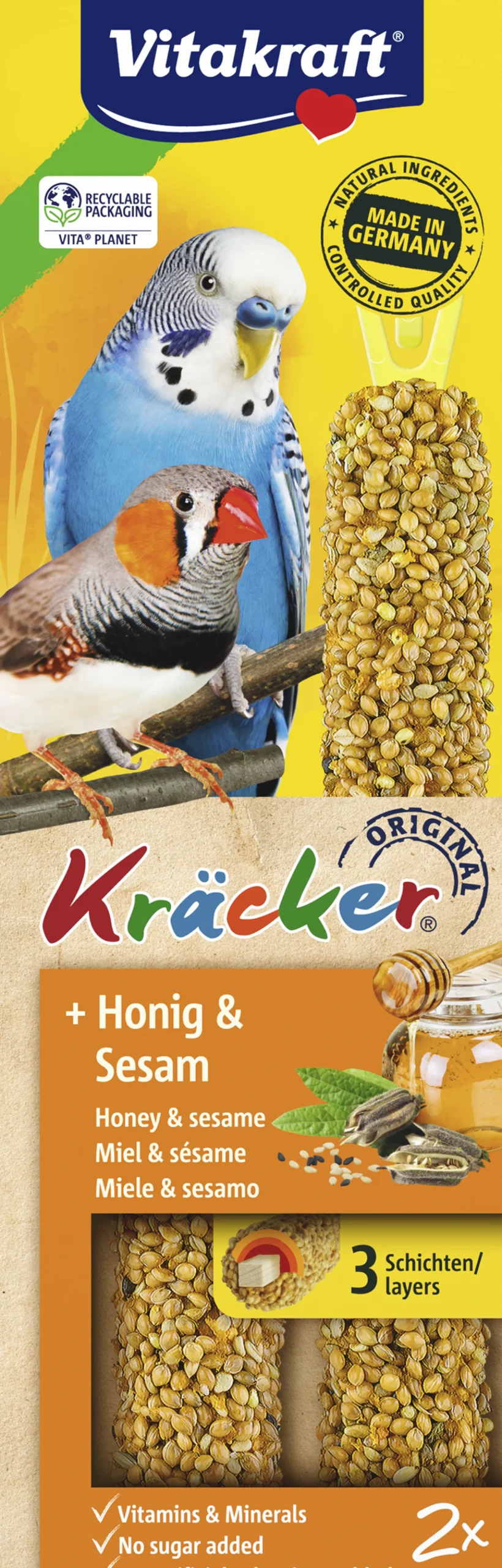 Kräcker® honing & sesam| 2stuks| parkieten