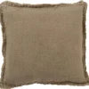 Kussen linnen bruin