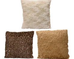 Kussen polyester vierkant borduurwerk, pailletten