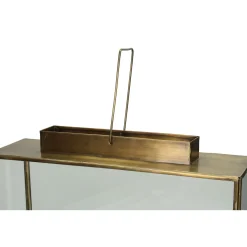 Lantaarn messing goud 35x10x34cm