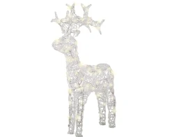 Led rendier zacht acryl reindeer flashing effect 89cm transparant/warm wit