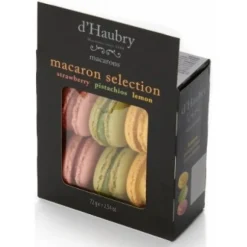 Macarons aardbei-pistache-citroen