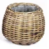 Mand rond grijs D26H24CM