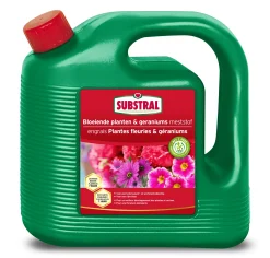Meststof voor bloeiende planten en geraniums
