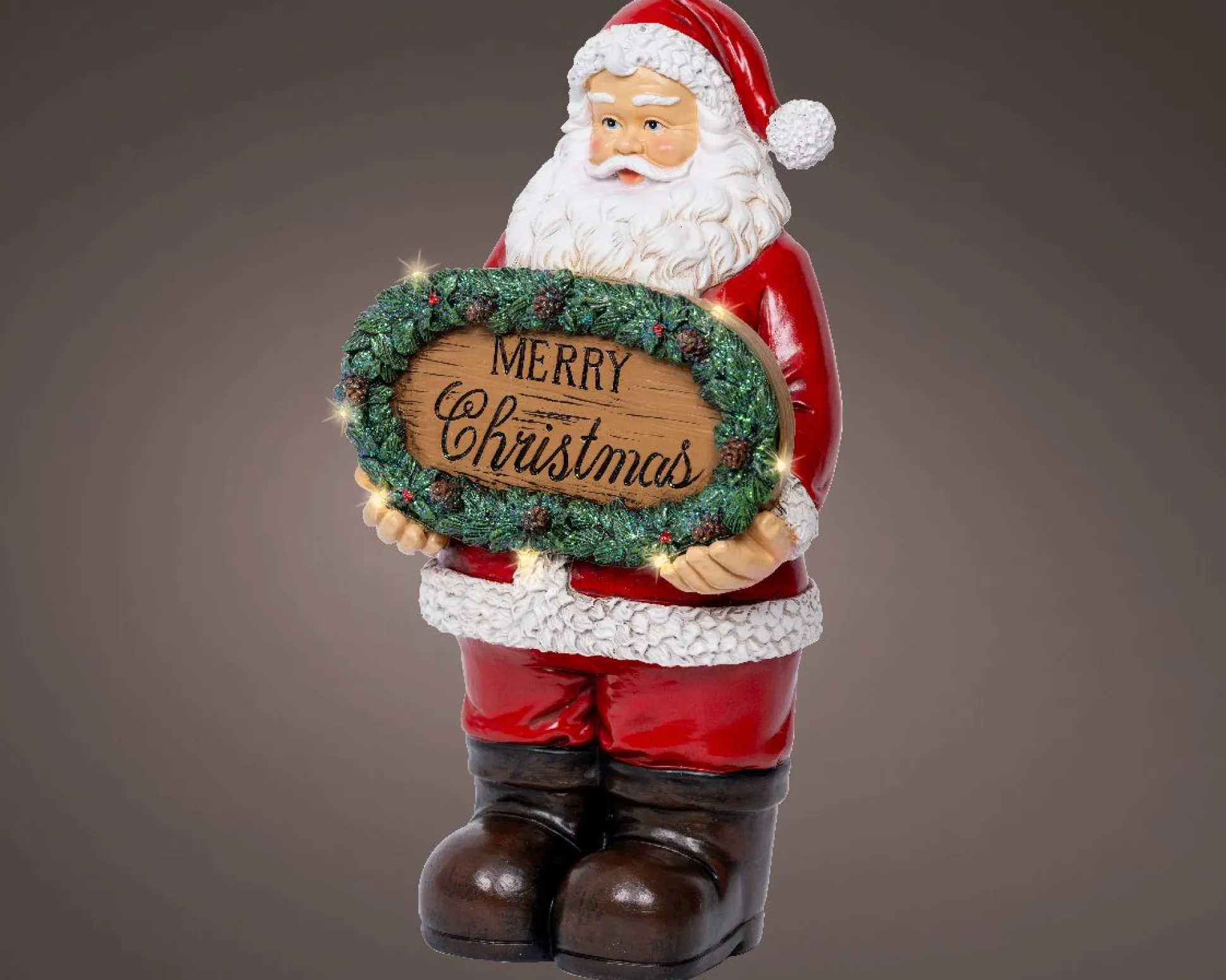 Micro led kerstman polyresin steady batterij