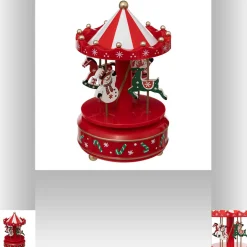 Muzikale carrousel met kerstman en sneeuwpop