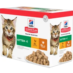 Natvoer voor katten science plan kitten kip en kalkoen 85g multipack