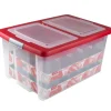 Nesta kerst box 51l met trays voor 40 kerstballen tr rood